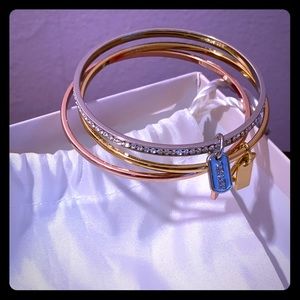 Tri-colored Coach bangles - set of 3 bracelets